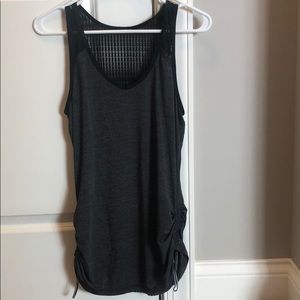 Black Lululemon tank top with side rouching